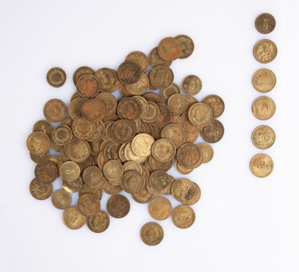 Lotto di 129 Spiele Munzen (Monete da gioco) in ottone e 2 Gettoni in metallo  - Asta Numismatica: Monete, Medaglie e Carta Moneta - Associazione Nazionale - Case d'Asta italiane