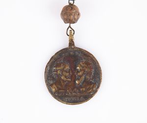 Medaglia in bronzo Roma XVIII secolo, con i busti di SS. Pietro e Paolo, la Vergine e Ges  - Asta Numismatica: Monete, Medaglie e Carta Moneta - Associazione Nazionale - Case d'Asta italiane