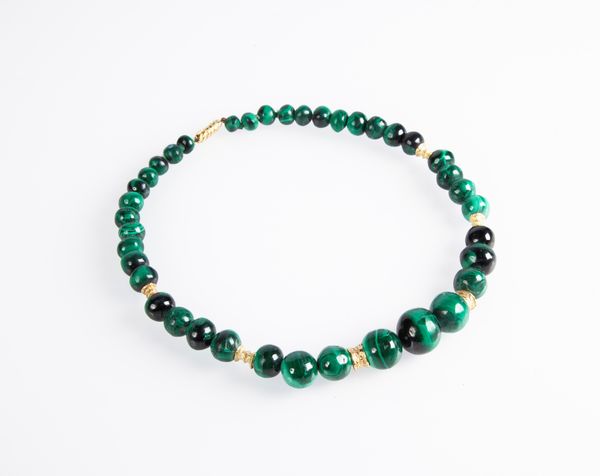Collana in malachite e oro  - Asta Fine Jewels and Watches - Associazione Nazionale - Case d'Asta italiane