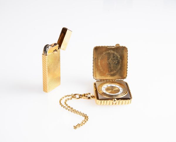 Set di accendino e orologio da tasca in oro  - Asta Fine Jewels and Watches - Associazione Nazionale - Case d'Asta italiane