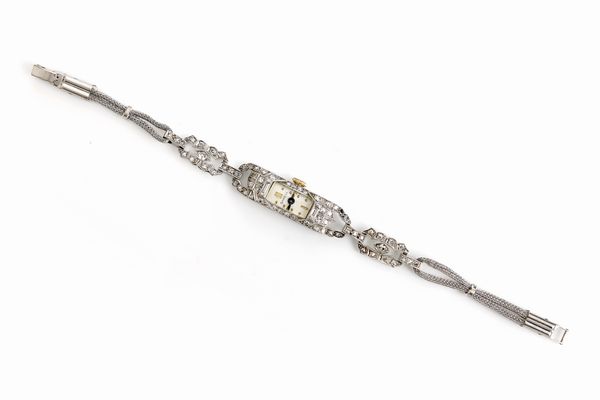 Orologio polso donna anni '30 in oro e diamanti  - Asta Fine Jewels and Watches - Associazione Nazionale - Case d'Asta italiane