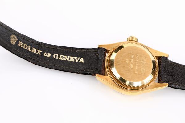 Rolex Date Just donna in oro, cinturino in pelle, vetro zaffiro  - Asta Fine Jewels and Watches - Associazione Nazionale - Case d'Asta italiane