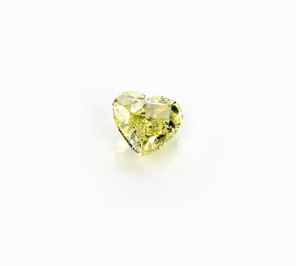Diamante in taglio cuore, ct. 2,01 fancy yellow  - Asta Fine Jewels and Watches - Associazione Nazionale - Case d'Asta italiane