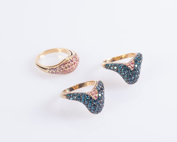 Anello composto in oro e diamanti fancy  - Asta Fine Jewels and Watches - Associazione Nazionale - Case d'Asta italiane