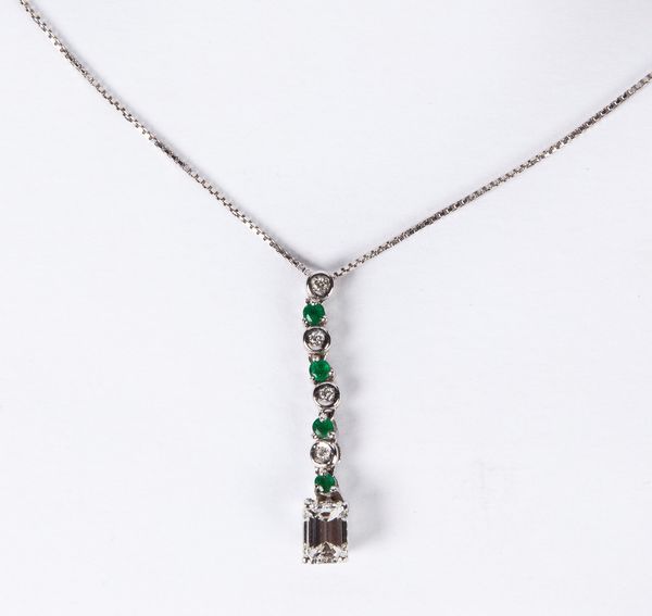 Pendente con diamante e smeraldi  - Asta Fine Jewels and Watches - Associazione Nazionale - Case d'Asta italiane