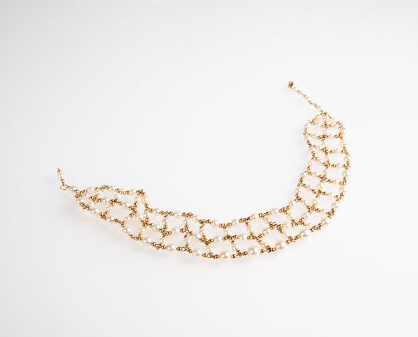 Collier de chen in oro e perle  - Asta Fine Jewels and Watches - Associazione Nazionale - Case d'Asta italiane