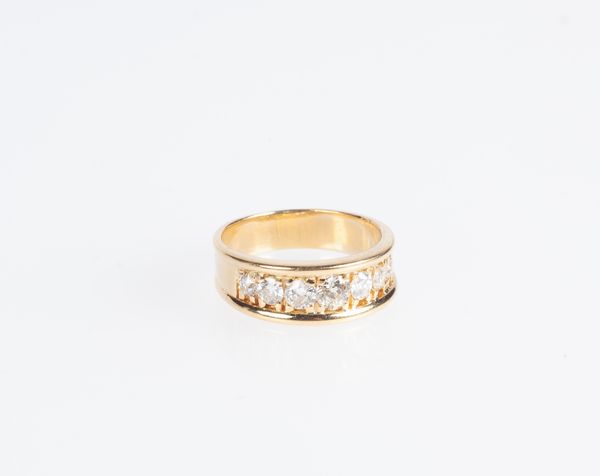 Anello riviera in oro e brillanti  - Asta Fine Jewels and Watches - Associazione Nazionale - Case d'Asta italiane