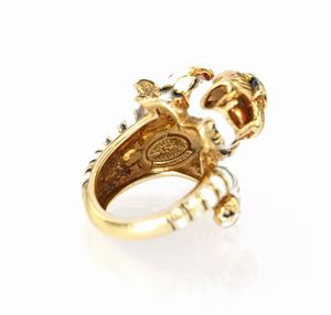 Frascarolo anello tigre bianca in oro e rubini  - Asta Fine Jewels and Watches - Associazione Nazionale - Case d'Asta italiane