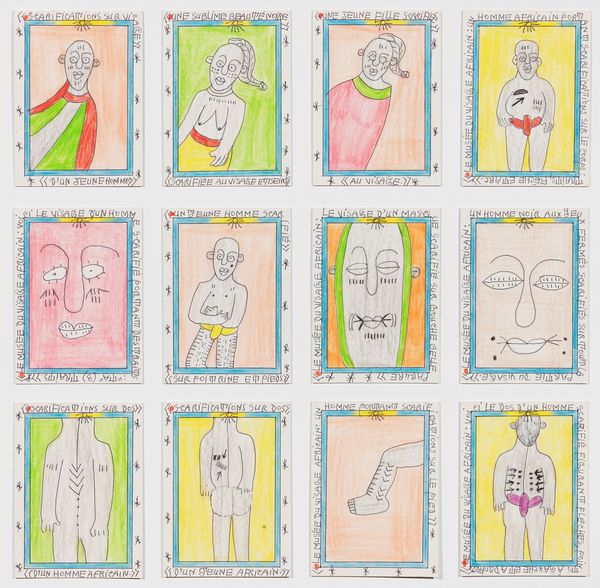 Frédéric Bruly Bouabré : Les Scarifications  - Asta Dipinti, Disegni, Sculture e Grafica - Associazione Nazionale - Case d'Asta italiane