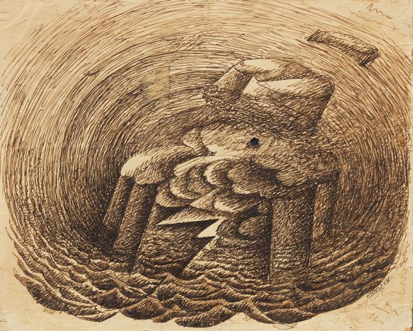 Gerardo Dottori : Studio per Temporale sul mare  - Asta Dipinti, Disegni, Sculture e Grafica - Associazione Nazionale - Case d'Asta italiane