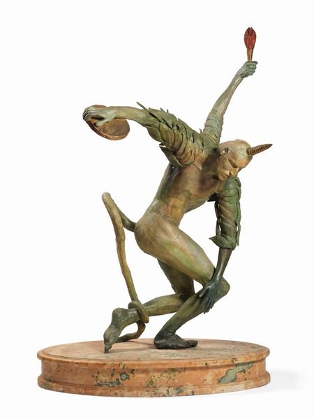 Luigi Ontani : Triscobolo  - Asta Dipinti, Disegni, Sculture e Grafica - Associazione Nazionale - Case d'Asta italiane