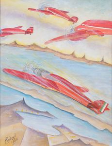 Pietro Ardigò - Aereopittura - Futur trasvolata