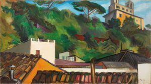 Renato Guttuso - Veduta di Villa Medici (Tetti a Trinit dei Monti)