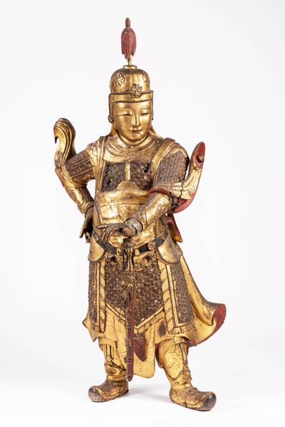Grande scultura in legno intagliato e dorato. Cina, secolo XVII  - Asta Arte orientale - Associazione Nazionale - Case d'Asta italiane