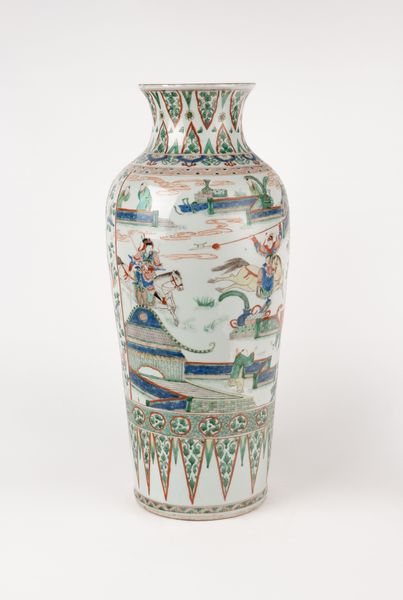 Grande vaso a rouleau in porcellana Famiglia Verde. Cina, periodo Kangxi (1661-1722)  - Asta Arte orientale - Associazione Nazionale - Case d'Asta italiane