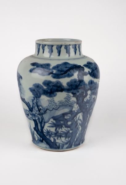 Vaso in porcellana bianca e blu. Cina, periodo Kangxi, secolo XVII  - Asta Arte orientale - Associazione Nazionale - Case d'Asta italiane