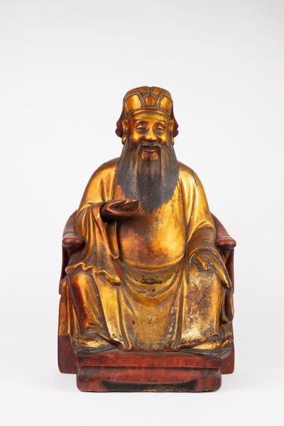 Scultura in cartapesta policroma e dorata. Cina, secolo XIX  - Asta Arte orientale - Associazione Nazionale - Case d'Asta italiane