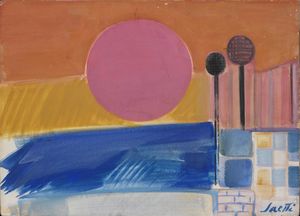 BRUNO SAETTI - Paesaggio con sole