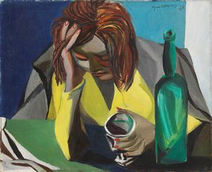 Renato Guttuso - Bevitrice in giallo