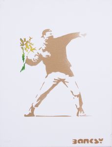 Banksy - Love is in the Air (Flowers Bomber)