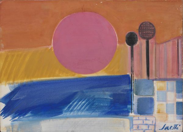 BRUNO SAETTI : Paesaggio con sole  - Asta Arte Moderna - Associazione Nazionale - Case d'Asta italiane