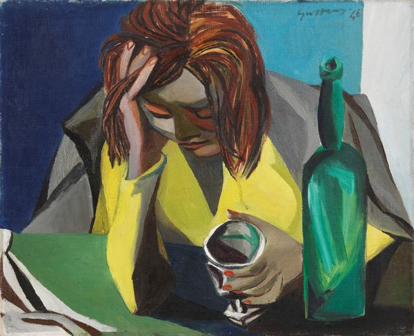 Renato Guttuso : Bevitrice in giallo  - Asta Arte Moderna - Associazione Nazionale - Case d'Asta italiane