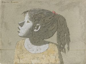 Xavier Bueno - Bambina di profilo con coda