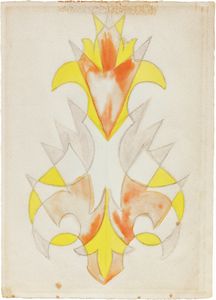 Giacomo Balla - Fiore futurista - progetto arancio, giallo e lilla