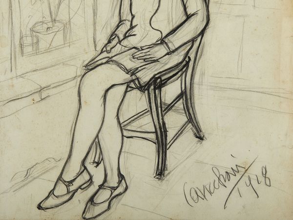 CAVICCHINI ARTURO (1907 - 1942) : Donna seduta,  - Asta Asta 407 | ARTE MODERNA E CONTEMPORANEA Virtuale - Associazione Nazionale - Case d'Asta italiane