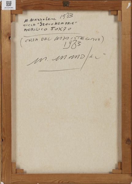 MAZZOLENI MARTINO (1935 - 1995) : Segno memorie.  - Asta Asta 407 | ARTE MODERNA E CONTEMPORANEA Virtuale - Associazione Nazionale - Case d'Asta italiane