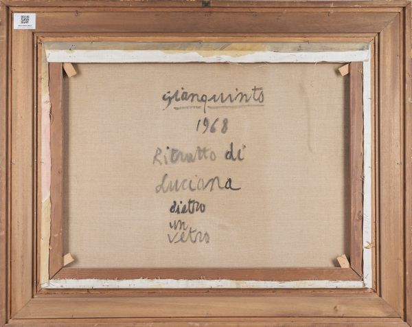 GIANQUINTO ALBERTO (1929 - 2003) : Ritratto di Luciana dietro un vetro.  - Asta Asta 407 | ARTE MODERNA E CONTEMPORANEA Virtuale - Associazione Nazionale - Case d'Asta italiane