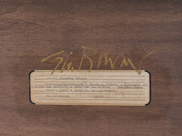 BRUNO GIOVANNI (n. 1961) : Usure/Ossessive.  - Asta Asta 407 | ARTE MODERNA E CONTEMPORANEA Virtuale - Associazione Nazionale - Case d'Asta italiane