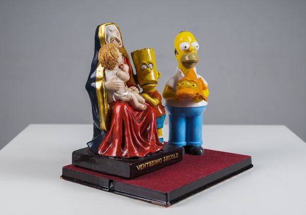 PESCE PIERGIUSEPPE  (n. 1965) : Deposizione con Simpson.  - Asta Asta 407 | ARTE MODERNA E CONTEMPORANEA Virtuale - Associazione Nazionale - Case d'Asta italiane