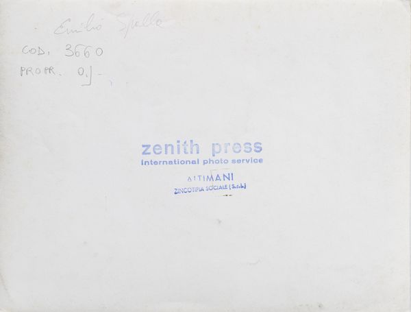 ZENITH PRESS : Emilio Spalla.  - Asta Asta 407 | ARTE MODERNA E CONTEMPORANEA Virtuale - Associazione Nazionale - Case d'Asta italiane