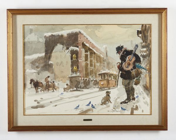 FALZONI GIULIO (1900 - 1978) : Il barbone di Porta Ticinese a Milano.  - Asta Asta 407 | ARTE MODERNA E CONTEMPORANEA Virtuale - Associazione Nazionale - Case d'Asta italiane
