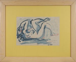 PEVERELLI CESARE (1922 - 2000) - Nudo di donna coricata.