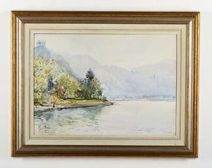 ZECCA ALFREDO (1917 - 1998) : Lago di Lugano.  - Asta Asta 407 | ARTE MODERNA E CONTEMPORANEA Virtuale - Associazione Nazionale - Case d'Asta italiane