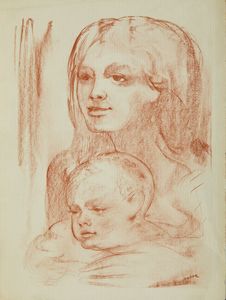 SASSU ALIGI (1912 - 2000) - Madre e figlio.