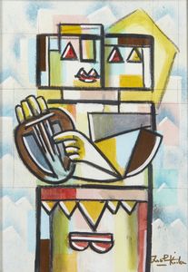 KODRA IBRAHIM (1918 - 2006) : Senza titolo.  - Asta Asta 407 | ARTE MODERNA E CONTEMPORANEA Virtuale - Associazione Nazionale - Case d'Asta italiane