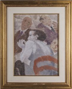 SQUILLANTINI REMO (1920 - 1996) - Figure in salotto.