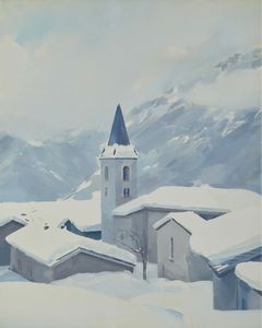 CONCA LUCA (n. 1974) - Paesino sotto la neve.