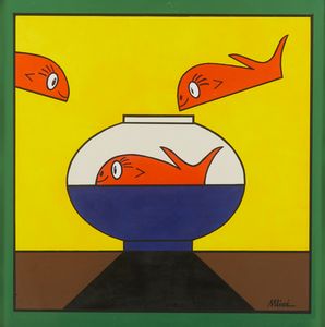 ULIVI SERGIO  (n. 1955) - Tre pesci fuor d'acqua.