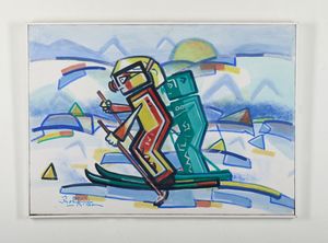 KODRA IBRAHIM (1918 - 2006) : Senza titolo.  - Asta Asta 407 | ARTE MODERNA E CONTEMPORANEA Virtuale - Associazione Nazionale - Case d'Asta italiane