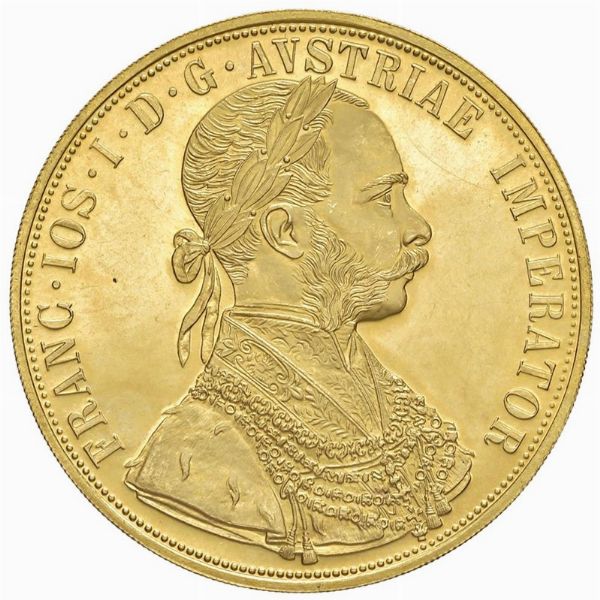 AUSTRIA. RICONIO DELLA MONETA DA 4 DUCATI 1915  - Asta MEDAGLIE DI VENEZIA. MONETE E MEDAGLIE IN ORO ESTERE - Associazione Nazionale - Case d'Asta italiane