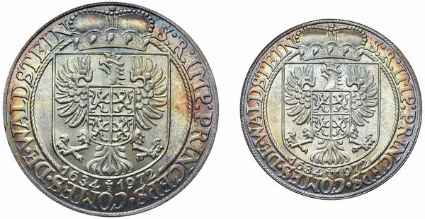 CECOSLOVACCHIA. REPUBBLICA SOCIALISTA (1960-1990). ZECCA DI KREMNITZ. SET DI DUE MONETE IN ARGENTO (10 E 5 DUCATI 1972) DELLA SERIE &ldquo;WALDSTEIN&rdquo; IN ASTUCCIO ORIGINALE E CERTIFICATO DI EMISSIONE. SERIE NUMERATA 80 SU UNA TIRATURA DI SOLI 300 ESEMPLARI  - Asta MEDAGLIE DI VENEZIA. MONETE E MEDAGLIE IN ORO ESTERE - Associazione Nazionale - Case d'Asta italiane