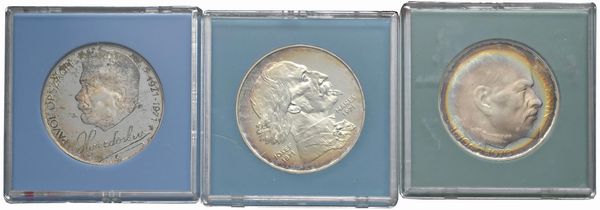 CECOSLOVACCHIA. REPUBBLICA SOCIALISTA (1960-1990). ZECCA DI KREMNITZ. TRE MONETE 1971 IN ARGENTO (100 CORONE “MANES”, 50 CORONE “PAVOLOSZACH”, 50 CORONE “LENIN”) CIASCUNA NEL PROPRIO BLISTER  - Asta MEDAGLIE DI VENEZIA. MONETE E MEDAGLIE IN ORO ESTERE - Associazione Nazionale - Case d'Asta italiane