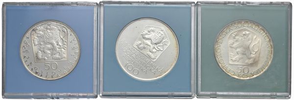 CECOSLOVACCHIA. REPUBBLICA SOCIALISTA (1960-1990). ZECCA DI KREMNITZ. TRE MONETE 1971 IN ARGENTO (100 CORONE “MANES”, 50 CORONE “PAVOLOSZACH”, 50 CORONE “LENIN”) CIASCUNA NEL PROPRIO BLISTER  - Asta MEDAGLIE DI VENEZIA. MONETE E MEDAGLIE IN ORO ESTERE - Associazione Nazionale - Case d'Asta italiane
