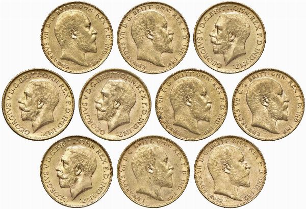 GRAN BRETAGNA. DIECI STERLINE  - Asta MEDAGLIE DI VENEZIA. MONETE E MEDAGLIE IN ORO ESTERE - Associazione Nazionale - Case d'Asta italiane