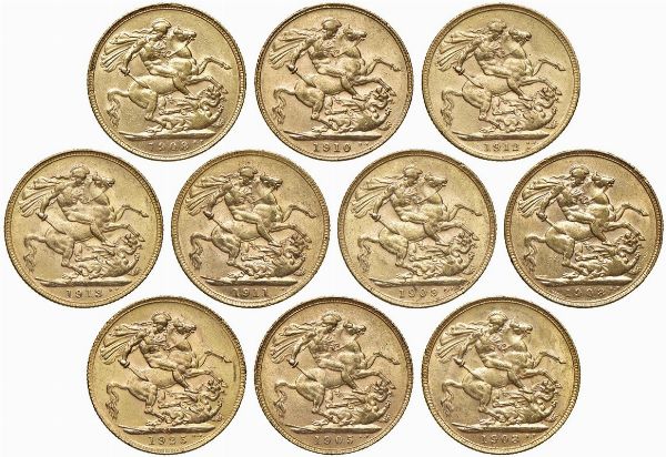 GRAN BRETAGNA. DIECI STERLINE  - Asta MEDAGLIE DI VENEZIA. MONETE E MEDAGLIE IN ORO ESTERE - Associazione Nazionale - Case d'Asta italiane