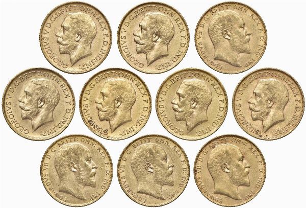 GRAN BRETAGNA. DIECI STERLINE  - Asta MEDAGLIE DI VENEZIA. MONETE E MEDAGLIE IN ORO ESTERE - Associazione Nazionale - Case d'Asta italiane